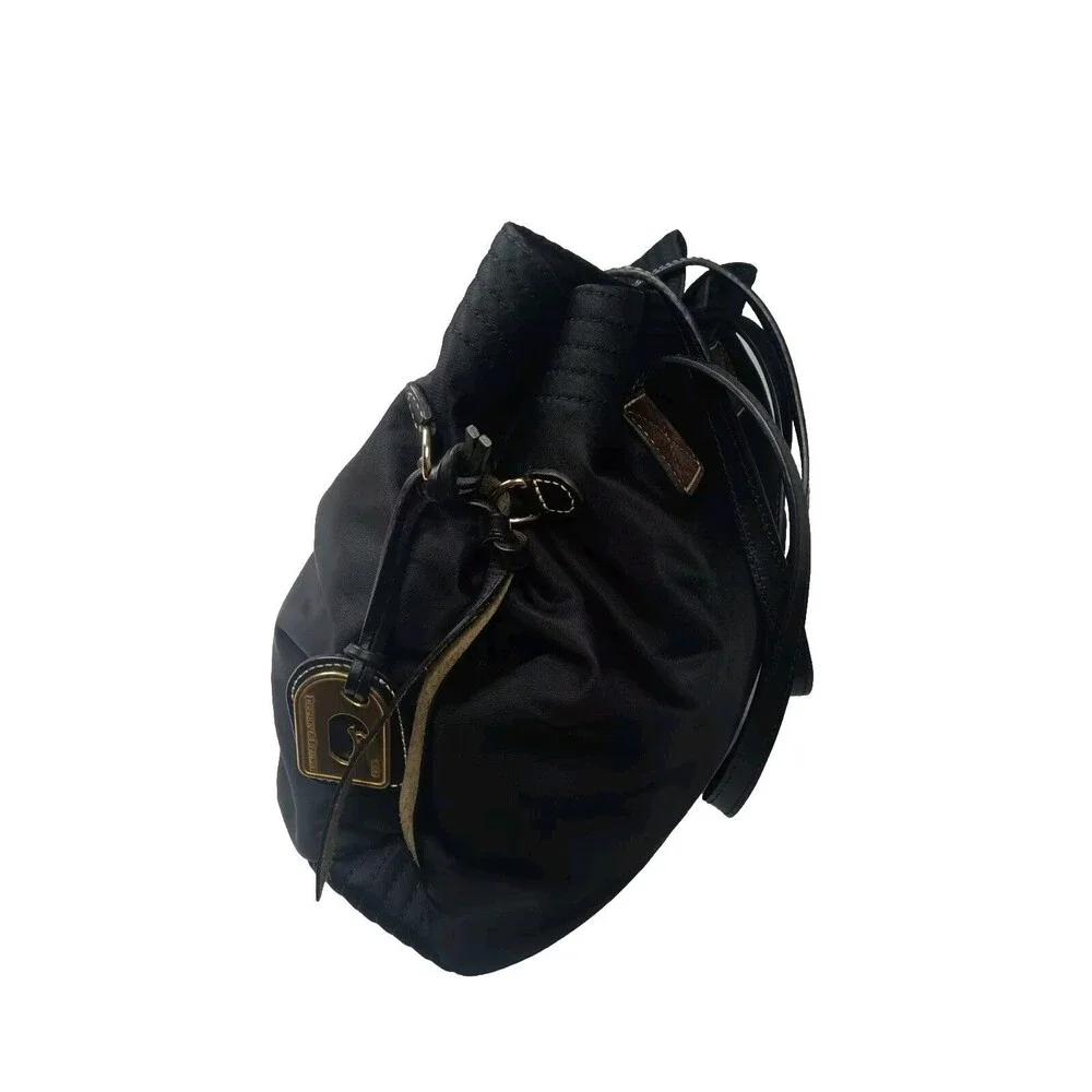 Dooney & Bourke Victoria Black Nylon Tote Leather Trim Handbag